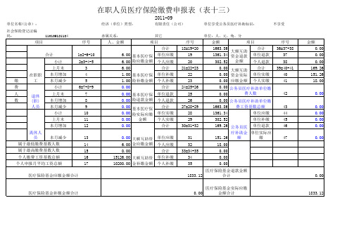 社保缴费统计表