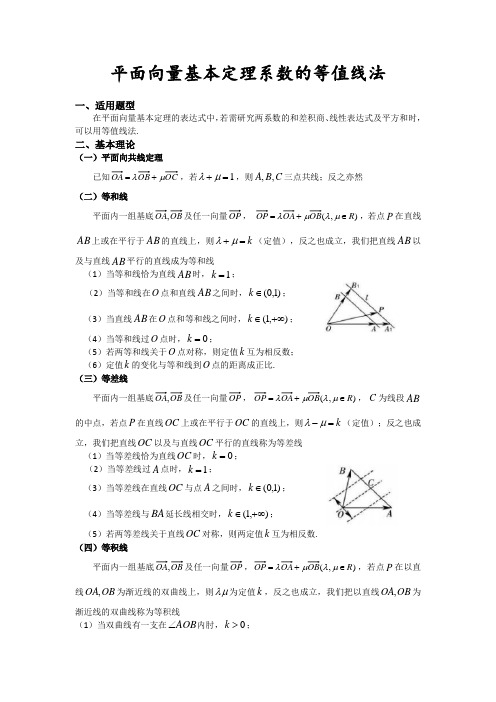 平面向量基本定理系数的等值线法(答案)