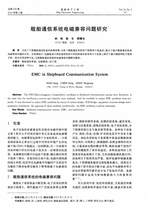 舰船通信系统电磁兼容问题研究