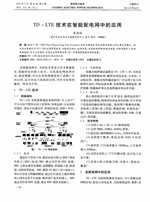 TD—LTE技术在智能配电网中的应用