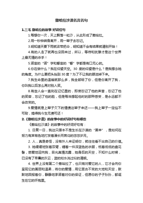 撒哈拉沙漠名言名句