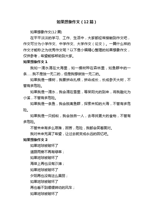 如果想象作文（12篇）