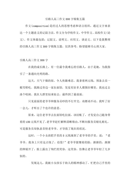 引路人高三作文800字锦集五篇