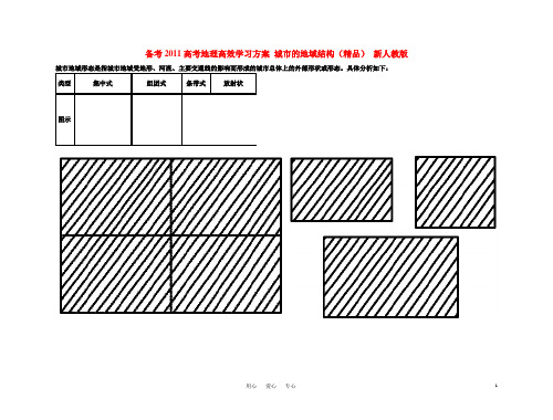 备考高考地理高效学习方案 城市的地域结构(精品) 新人教版