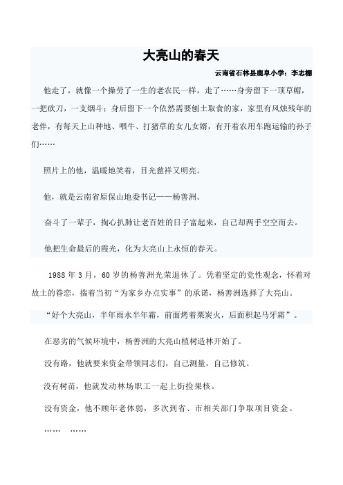 学习杨善洲演讲稿