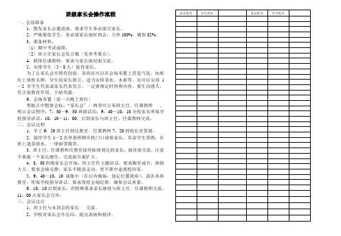 班级家长会操作流程