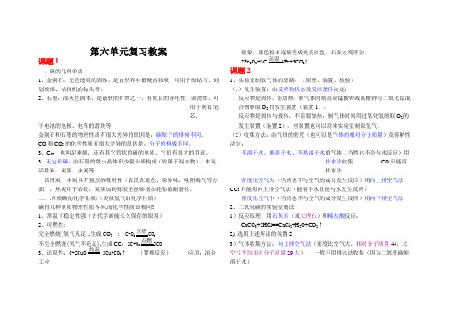 九年级化学单元知识点梳理-第六单元[人教版]