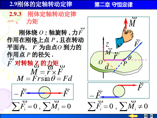 2.91刚体的定轴转动力矩 转动定律 转动惯量