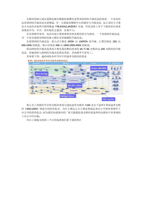 光模块的核心成长逻辑是源自数据流量爆发而带来的网络升级