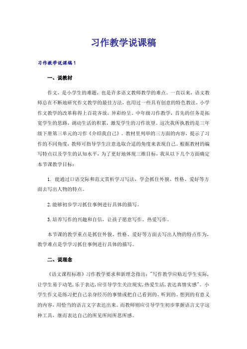 习作教学说课稿