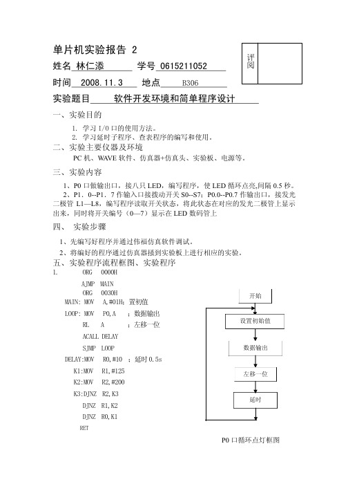 单片机实验报告 2