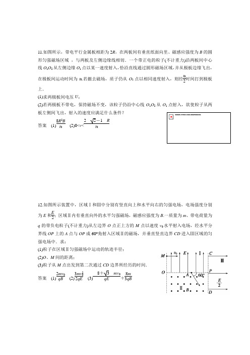 带电粒子在电磁场中的运动大题练习3