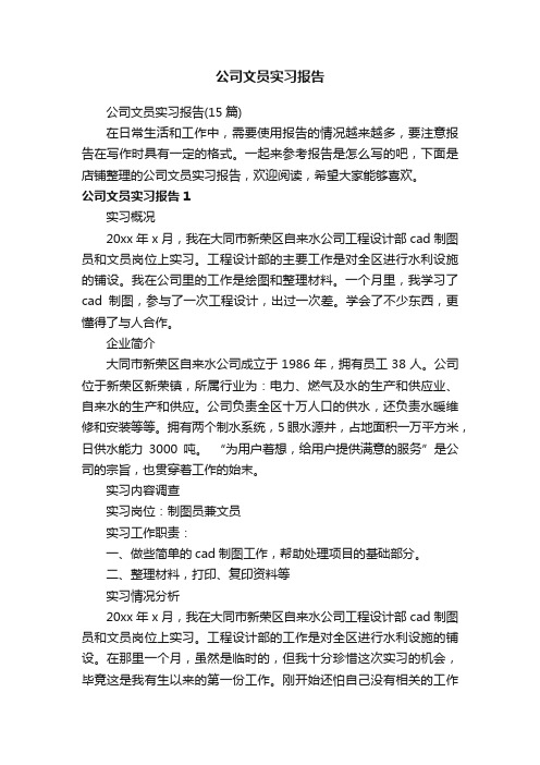 公司文员实习报告