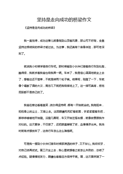 坚持是走向成功的桥梁作文