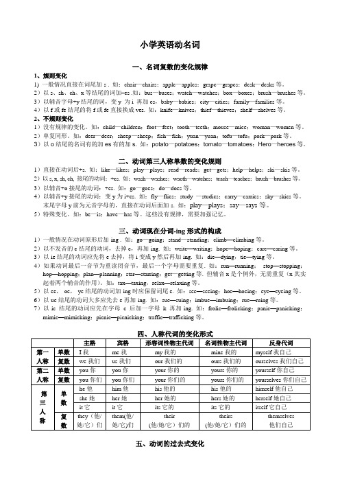 (完整版)小学英语人称与数的变化