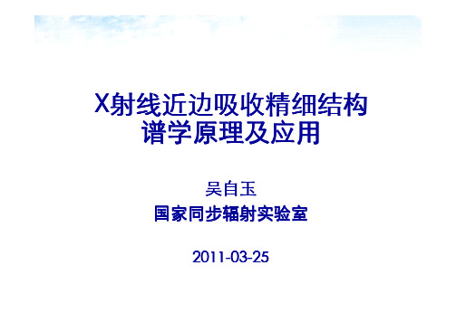 射线近边吸收精细结构谱学原理及应用