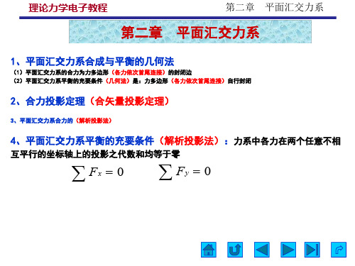 大学本科理论力学课程第2章平面汇交力系