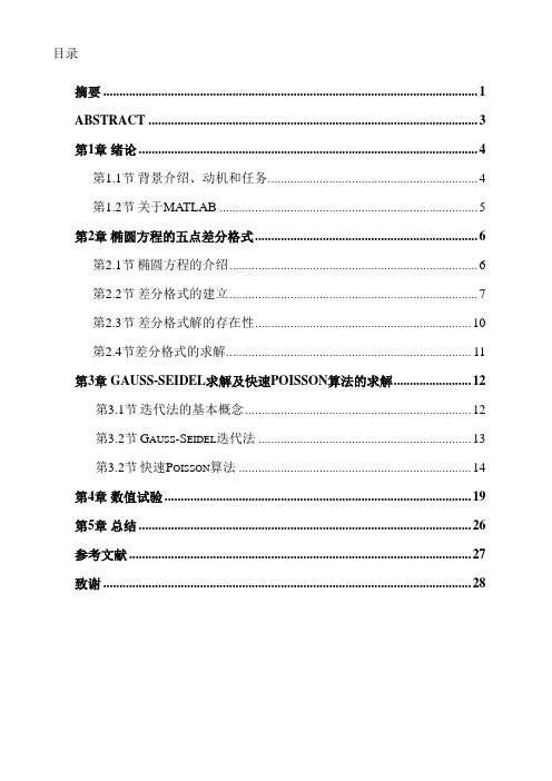 椭圆问题五点格式迭代法与快速Poisson算法比较