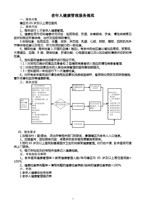 老年人健康管理服务规范