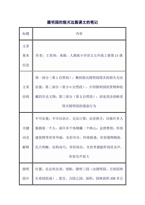 三年级上册语文课堂笔记全部