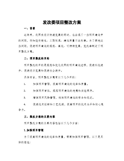 发改委项目整改方案