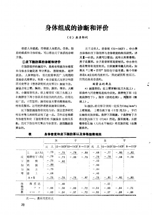 身体组成的诊断和评价