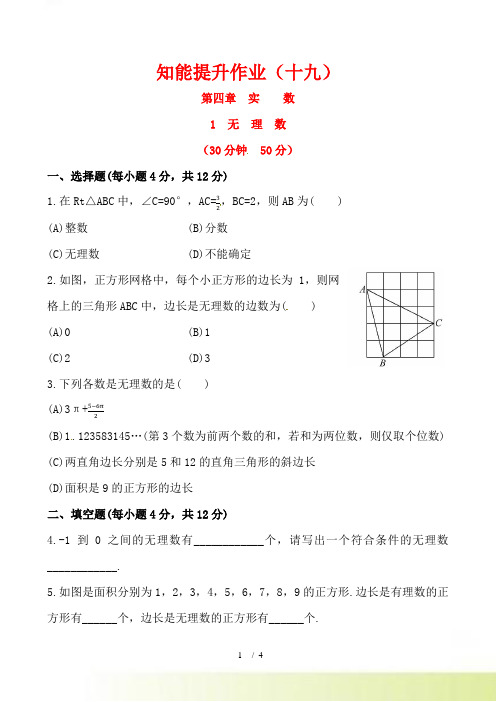 鲁教版(五四学制)七年级上4.1无理数同步测试含答案解析