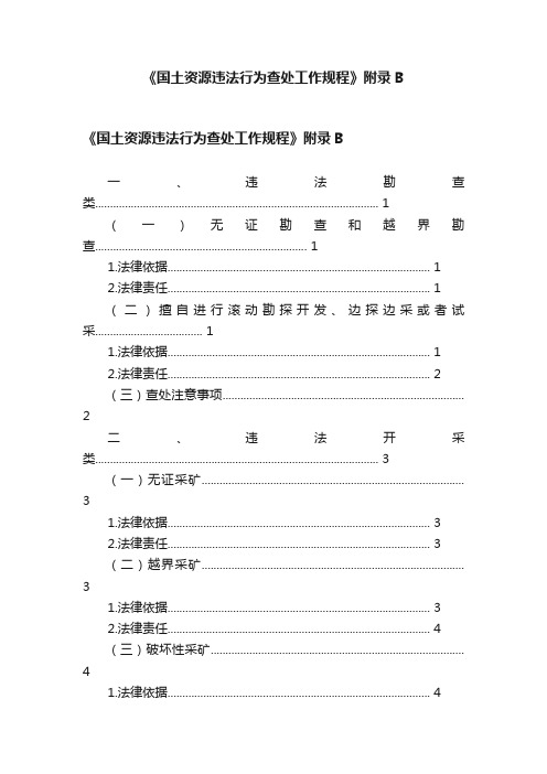 《国土资源违法行为查处工作规程》附录B