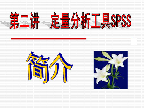 第二讲+定量分析工具SPSS