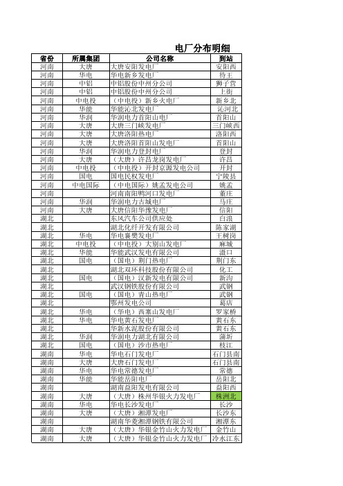 电厂分布明细(1)