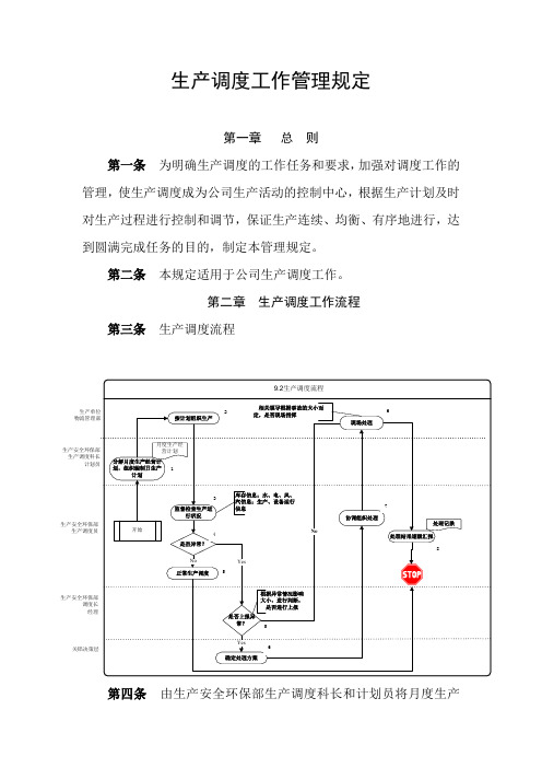 生产调度工作管理规定