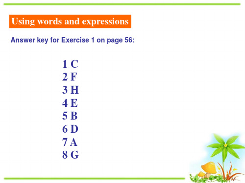 人教版高中英语必修四课件:Unit 3 Workbook(共15张PPT)