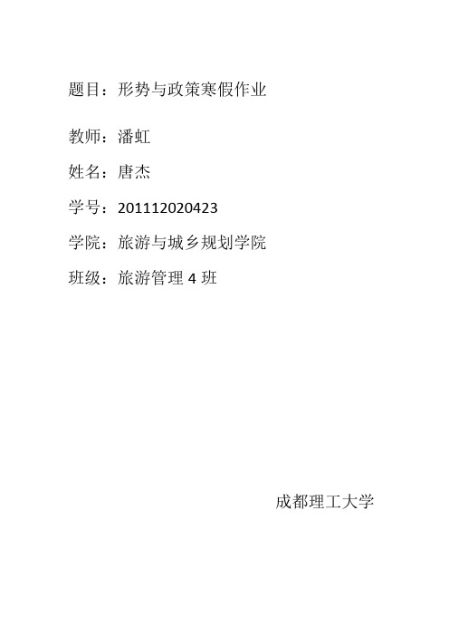 形势与政策社会实践报告