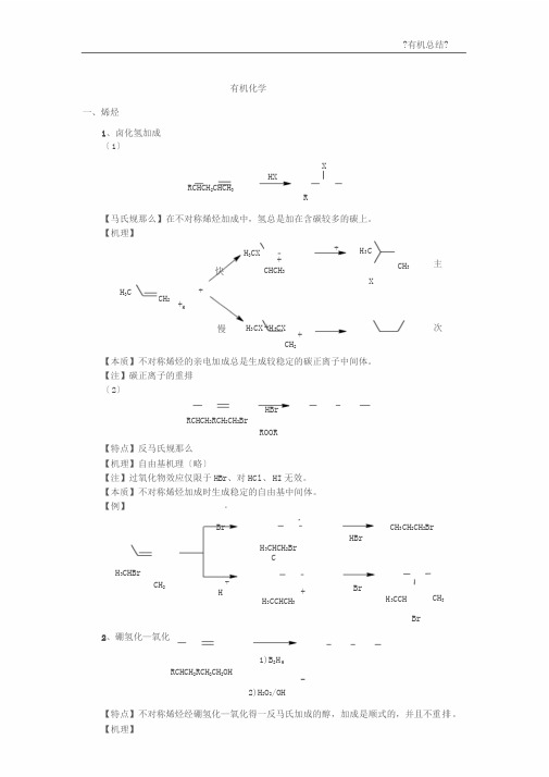 大学有机化学反应方程式总结(较全)