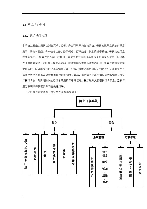 网上订餐系统分析