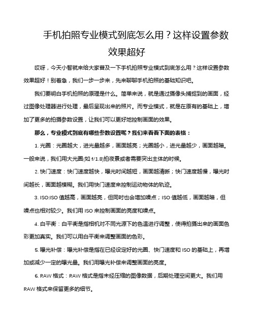 手机拍照专业模式到底怎么用？这样设置参数效果超好