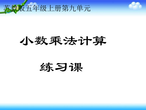 苏教版五年级上册数学 第九单元 小数乘法练习课  10张幻灯片