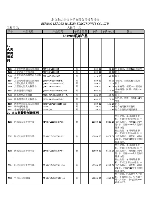 北京利达华信电子有限公司报警设备报价