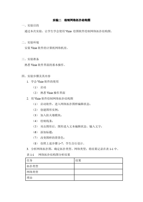 计算机网络技术实验绘制网络拓扑结构图