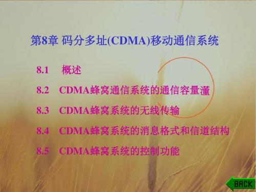 最新课件-移动通信电子教案第8章码分多址CDMA移动通信系统 精品