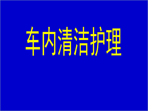 项目1.  车内清洁护理