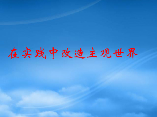 高二政治 哲学常识 在实践中改造主观世界课件 旧人教(通用)