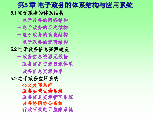 电子政务的体系结构与应用系统概述.pptx