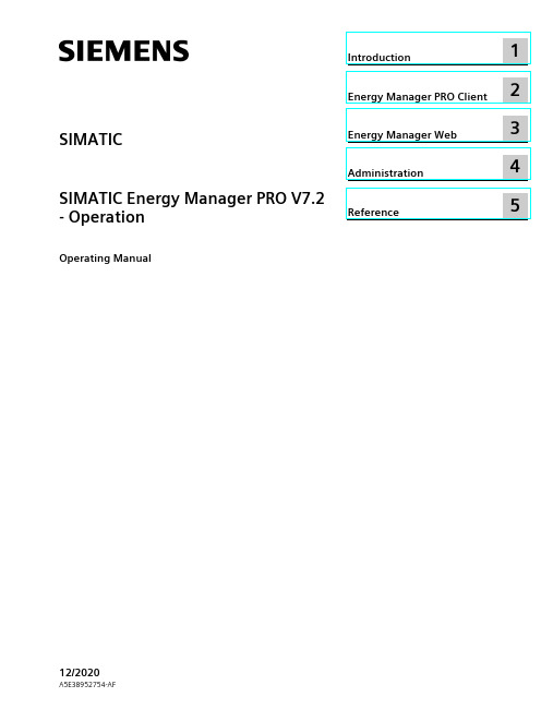 SIMATIC Energy Manager PRO V7.2 - Operation Operat