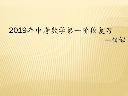 2019年中考数学第一阶段复习课：相似 (共17张PPT)