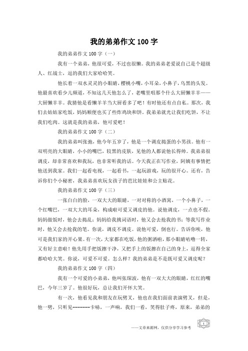 我的弟弟作文100字