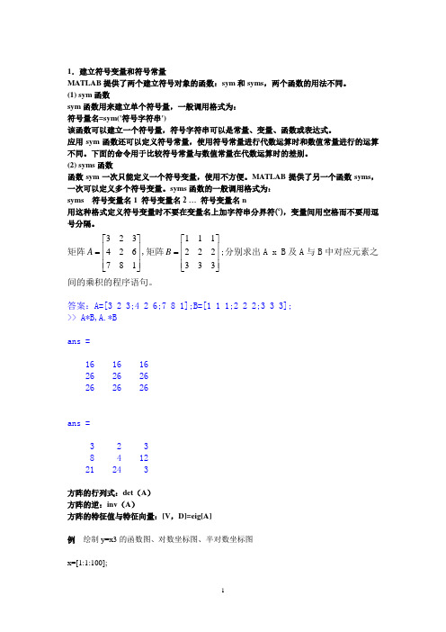 数学建模编程-重要知识点