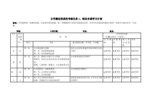 最新《公司概论》形考一答案