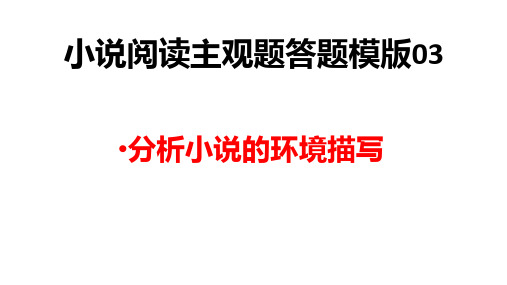 小说阅读主观题答题模版03：分析小说的环境描写-2024年高考语文主观题答题模版(全国通用)