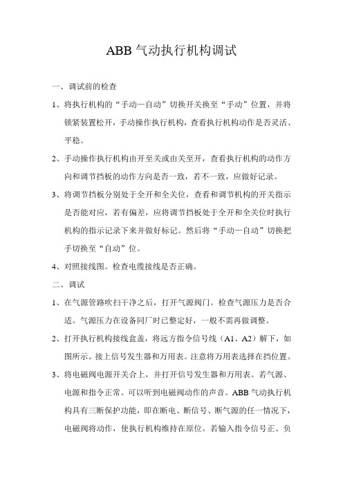 ABB气动执行机构调试